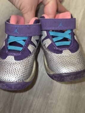 Jordan Kids' Purple, Silver & Teal Hook-and-Loop Sneakers